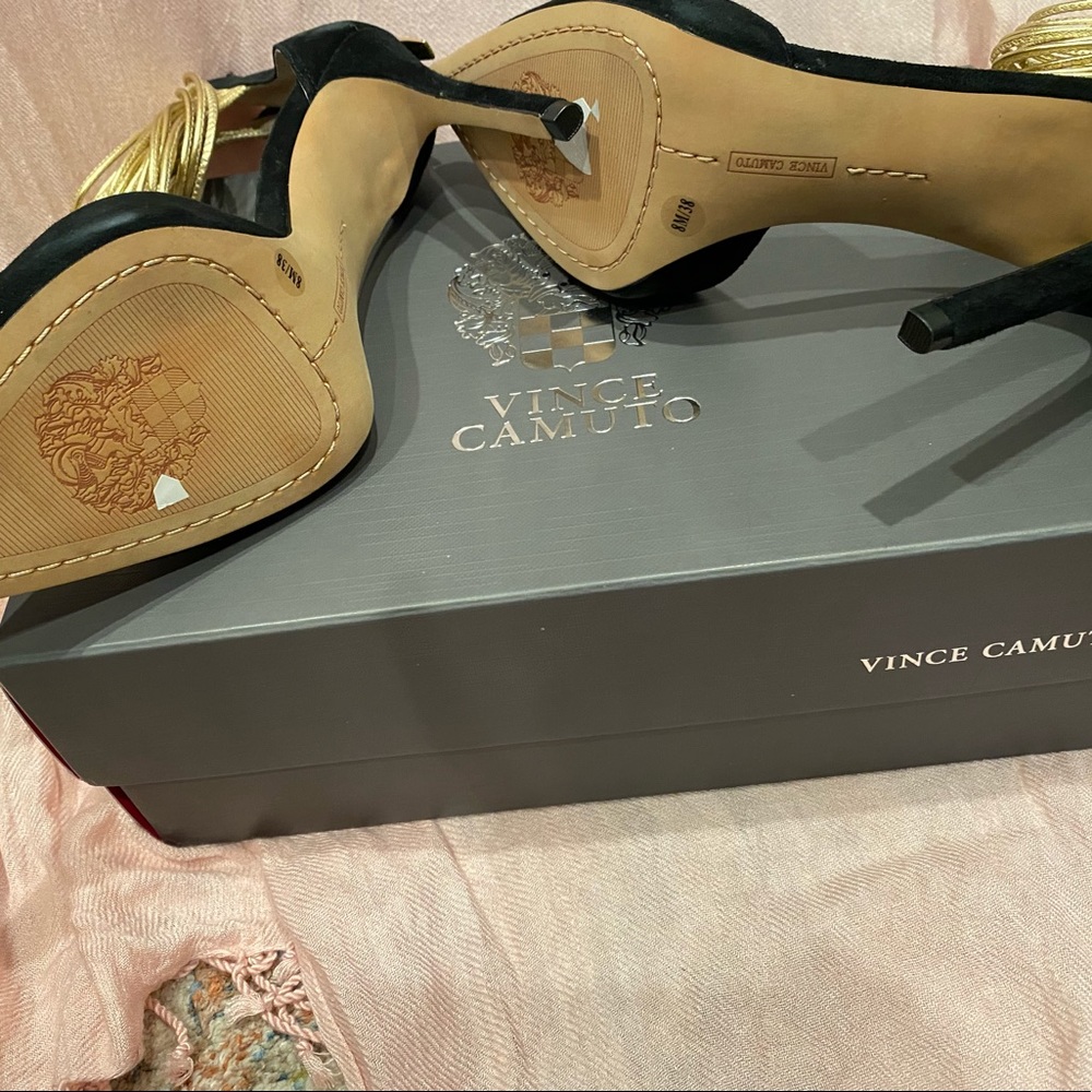 Vince Camuto Gold lace heels